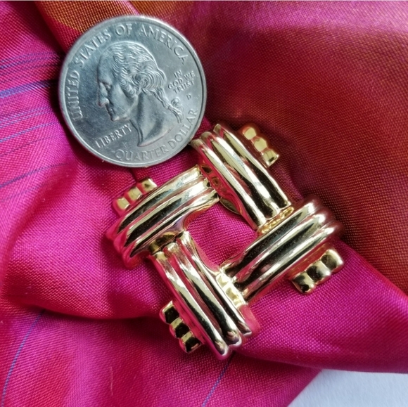 Vintage scarf clip gold tone diamond shape - Picture 6 of 9